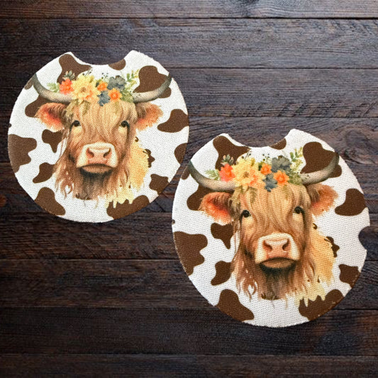 Floral Highland Cow