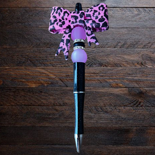 Pink Leopard Bow Babe