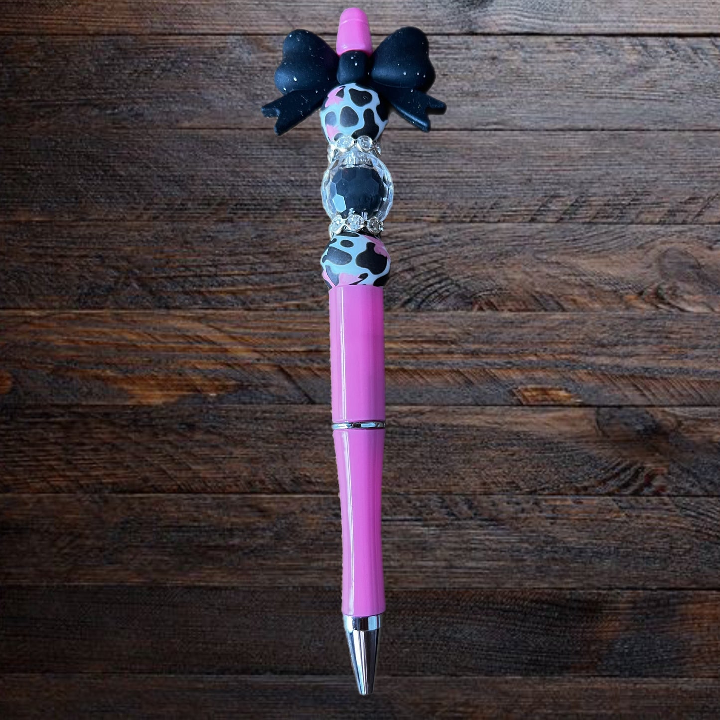 Midnight Pink Cow Bow