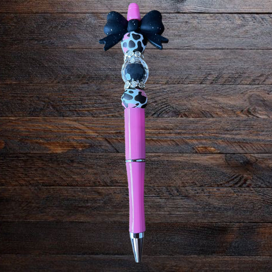 Midnight Pink Cow Bow