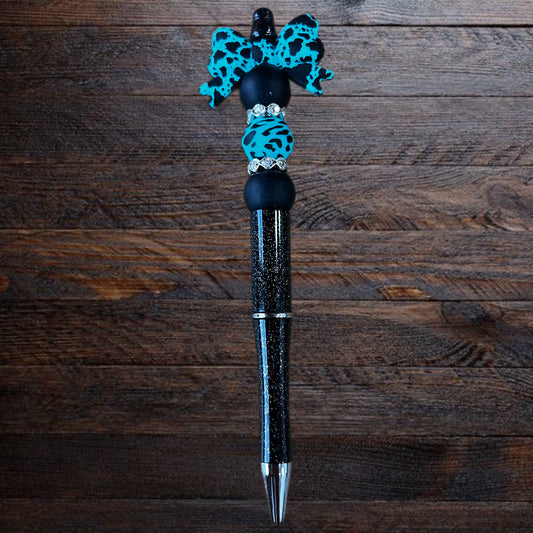 Teal Cow Bow
